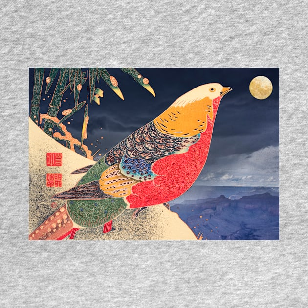 parrot looking at the moon by Goda's mind